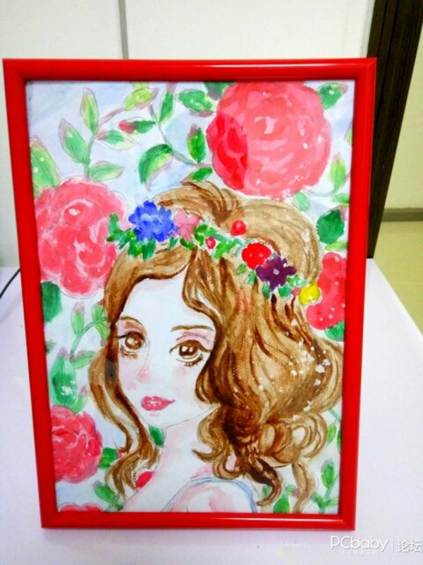 水彩画《花儿与少女》_生活百科_论坛_太平洋亲子网